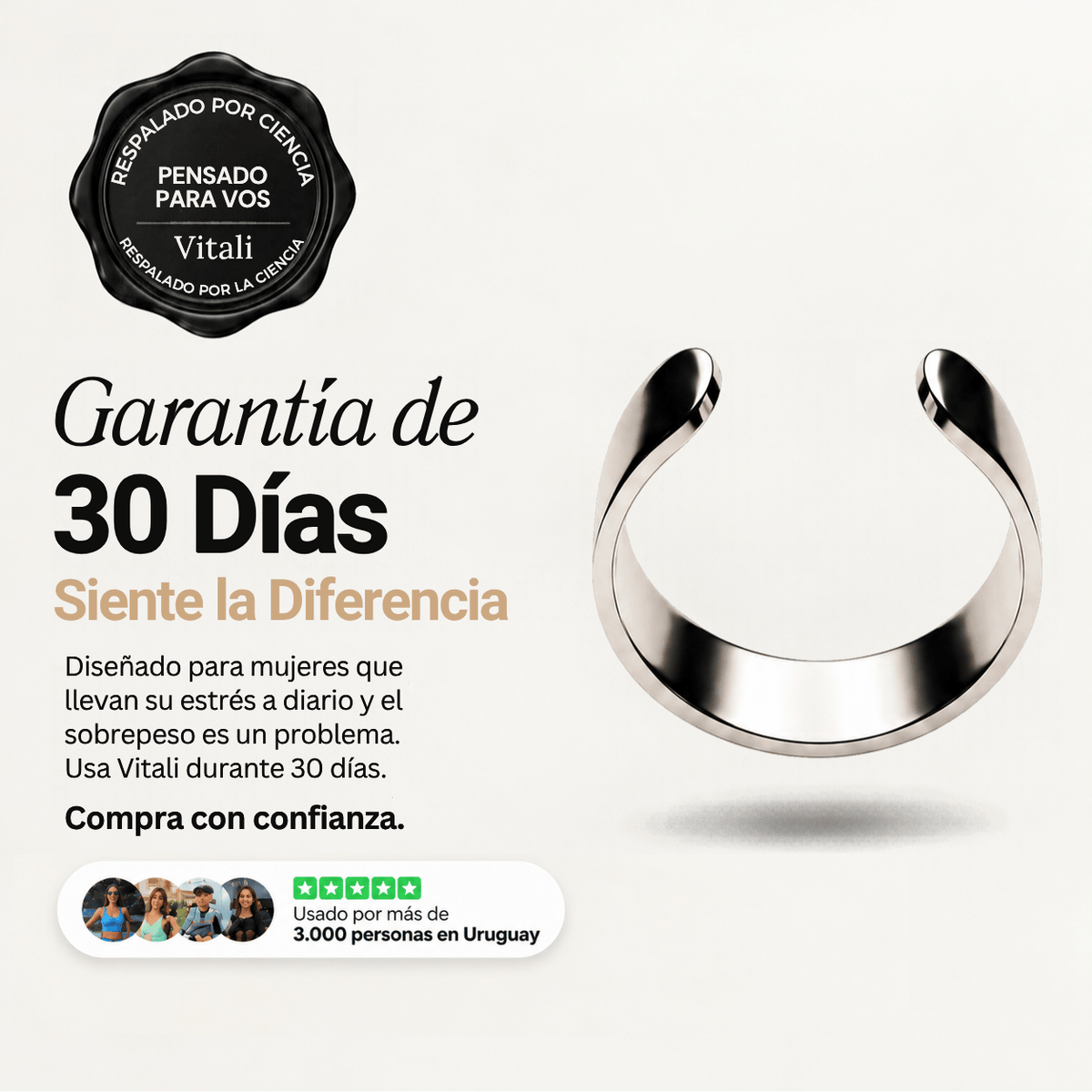 Anillo Vitali® Comfort de forma natural.