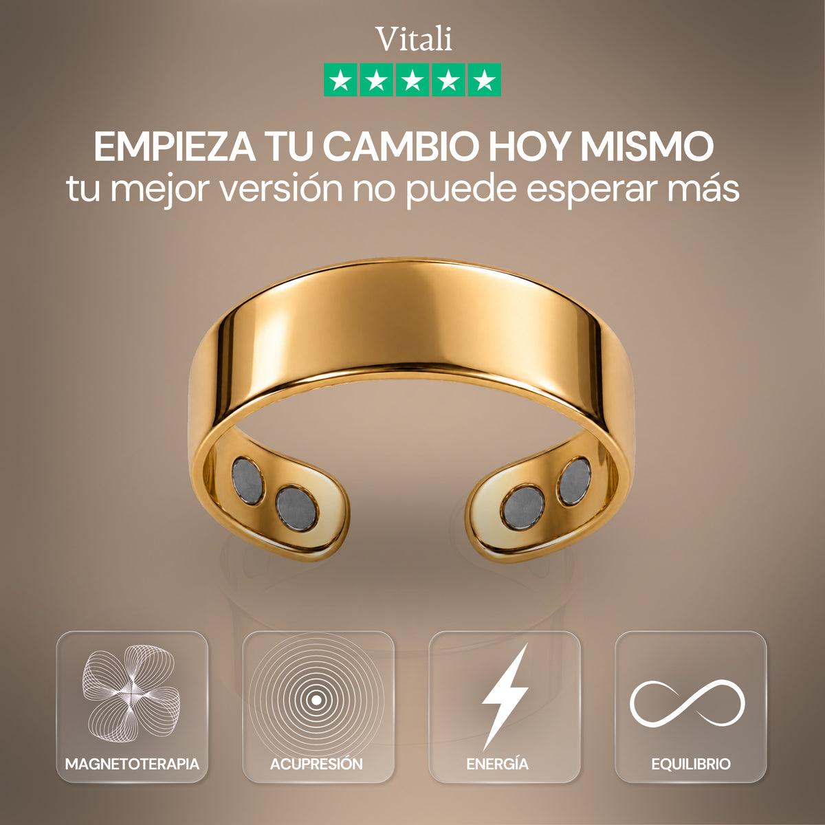 Anillo Vitali® Comfort de forma natural.