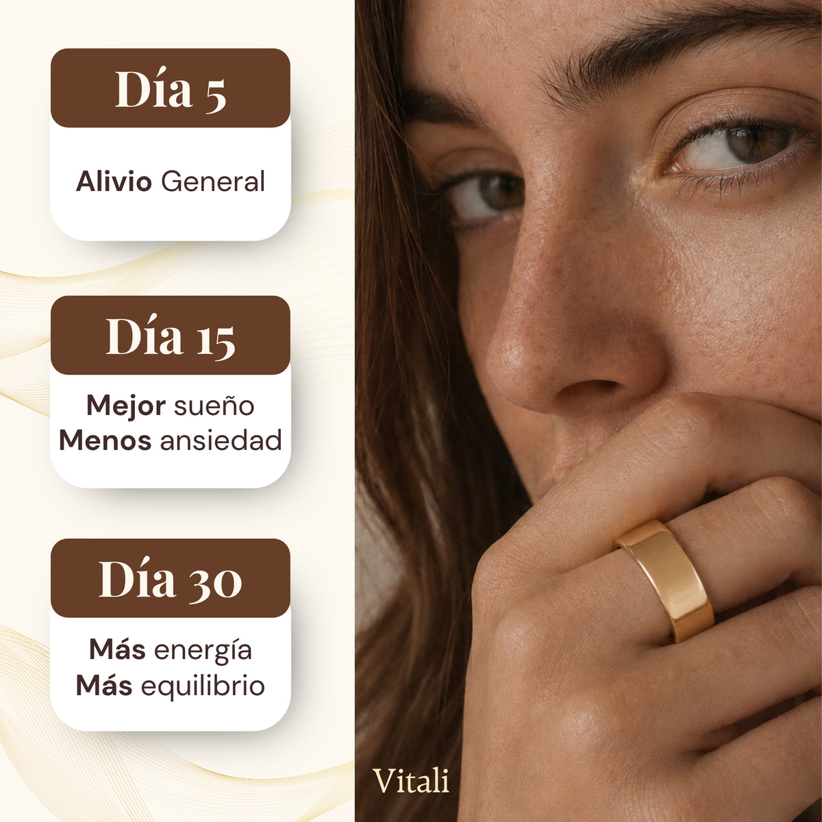 Anillo Vitali® Comfort de forma natural.